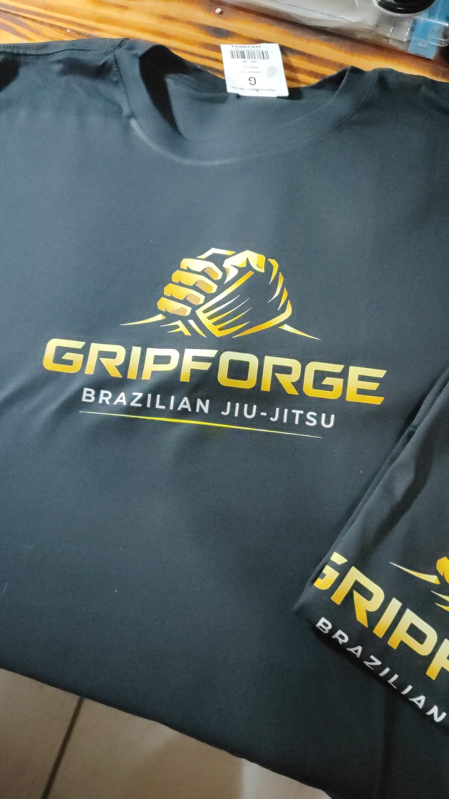 Camiseta preta personalizada Gripforce Brazilian Jiu-Jitsu